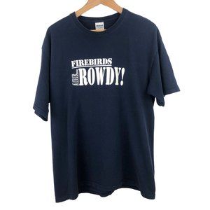 Firebirds Are Rowdy! Mens Size L Navy Blue Graphic T-shirt Fairmont High School